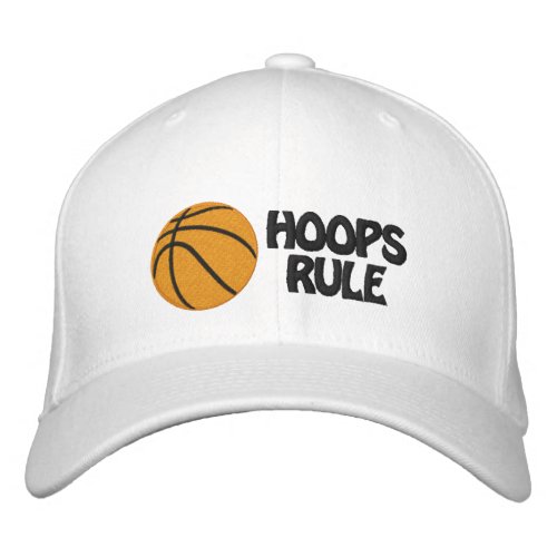 HOOPS RULE Basketball Embroidered Cap