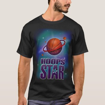 Hoops Star Basketball T-shirt by JeffTaylorDesign at Zazzle