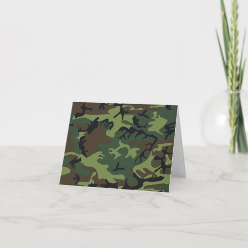 Hoorah Congratulations Military Green Camouflage Card