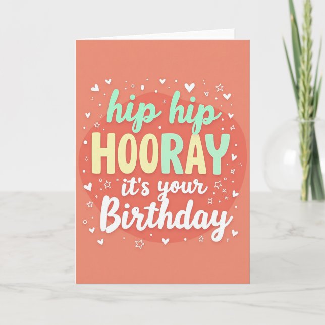 Hooray Birthday Text Card (Front)