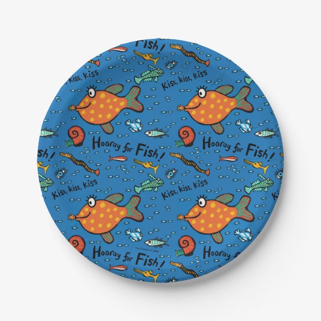 Hooray For Fish Pattern Paper Plates (Front)