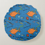 Hooray For Fish Pattern Round Pillow