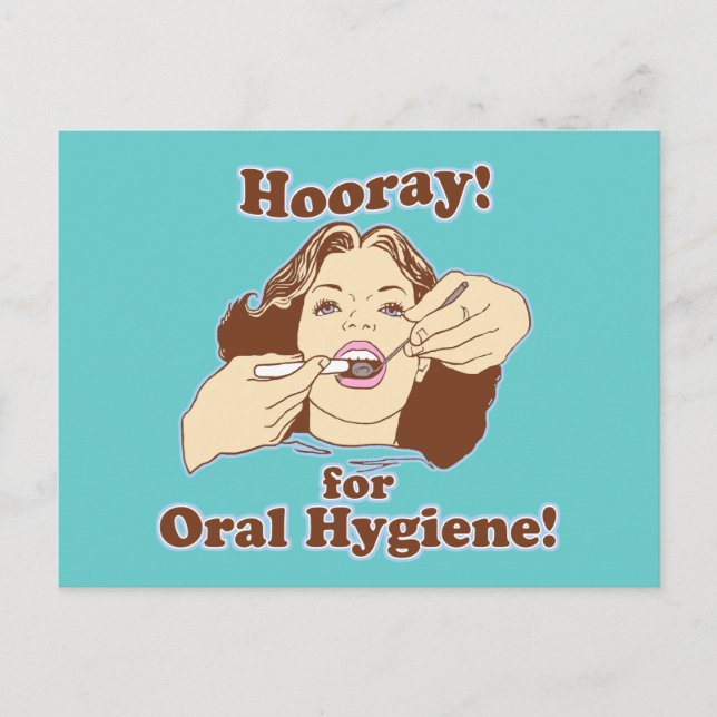 Hooray for Oral Hygiene Postcard (Front)