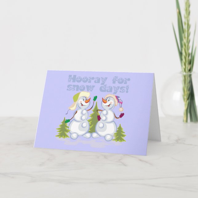 HOORAY For Snow Days! Holiday Card (Front)