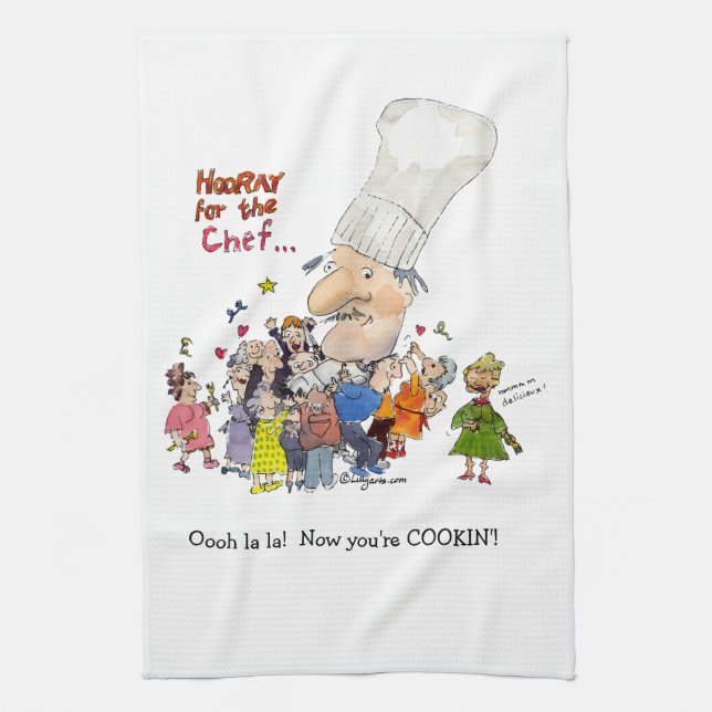 Hooray For the Chef Kitchen Towel (Vertical)