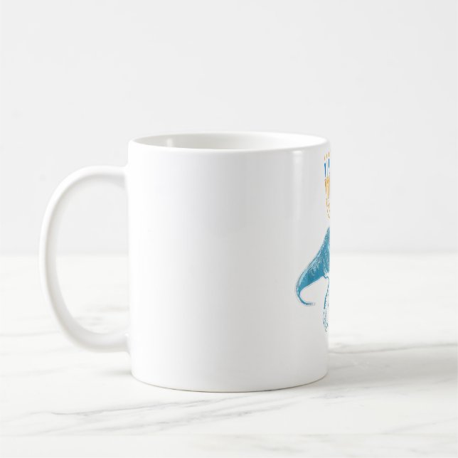 Hooray Hanukkah Hebrew Menorah Dreidel Funny Jewis Coffee Mug (Left)