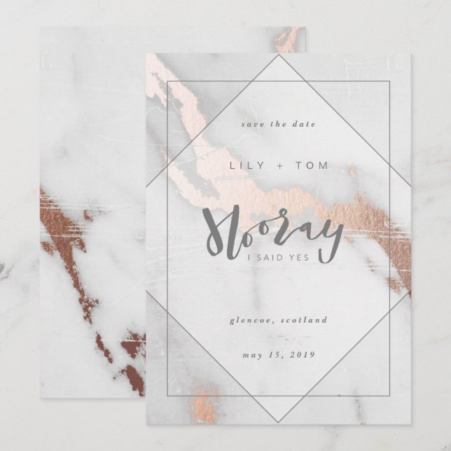 HOORAY, I SAID YES!-SAVE THE DATE INVITATION (Front/Back)