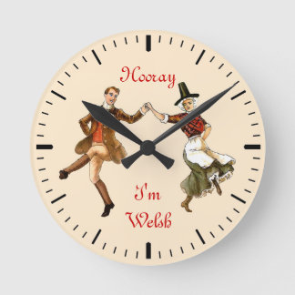 Hooray I'm Welsh Round Clock