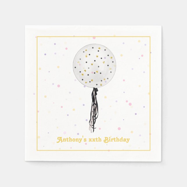 Hooray, It’s My Day! Birthday Party Balloon  Napkins (Front)