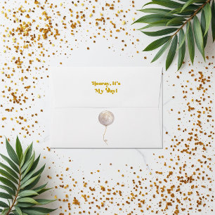 Hooray It’s My Day Confetti Balloon Birthday Envelope