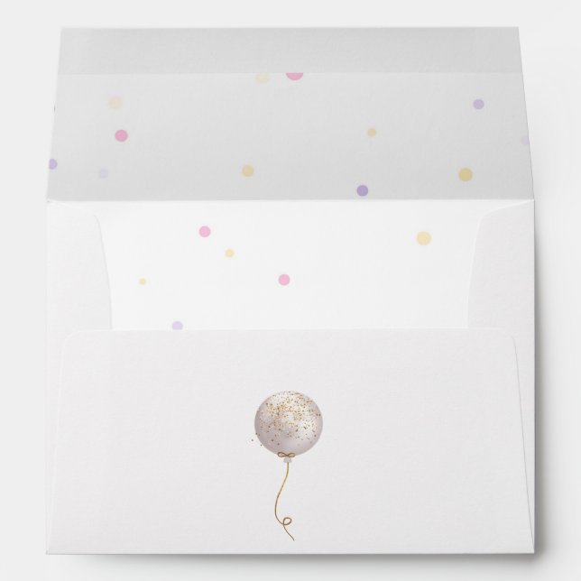 Hooray It’s My Day Confetti Balloon Birthday Envelope (Back (Bottom))