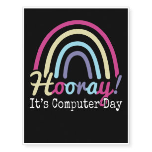 Hooray It's Computer Day Temporary Tattoos