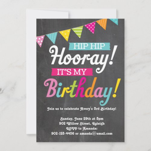 Hooray It's My Birthday Custom Announcement