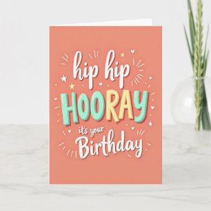 Hooray Script Birthday Card