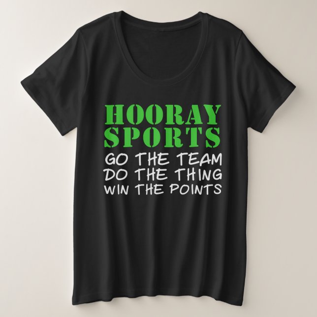 Hooray Sports Plus Size T-Shirt (Design Front)