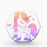 Hooray unicorn  acrylic award<br><div class="desc">Hooray. Done with school? Here is a reward especially from zazzle!</div>