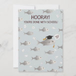 Hooray You&#39;re Done With School Funny Fish Graduate Holiday Card