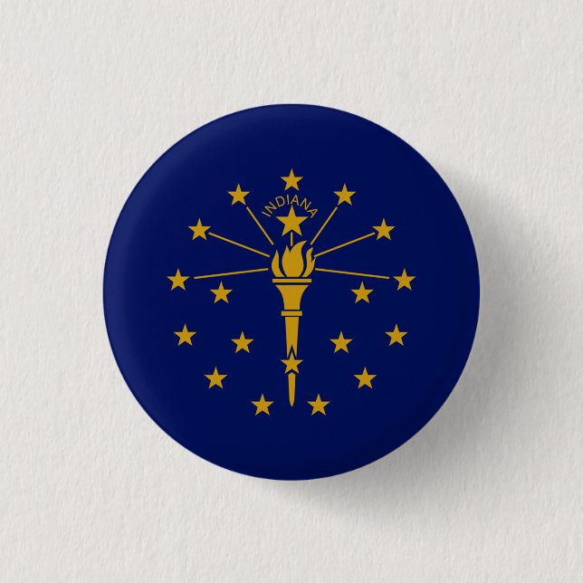 Hoosier Flag, Flag of Indiana Button (Front)