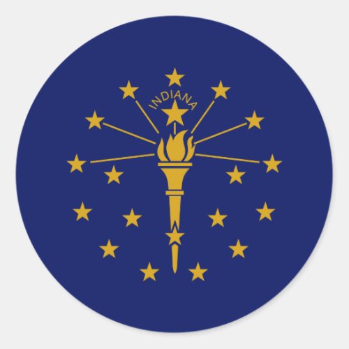 Hoosier Flag Flag of Indiana Classic Round Sticker