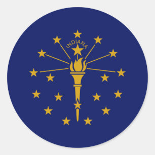 Hoosier Flag, Flag of Indiana Classic Round Sticker