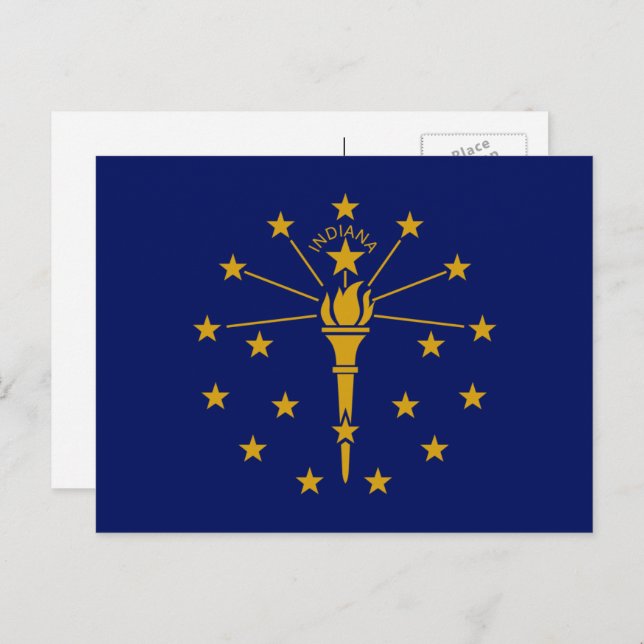 Hoosier Flag, Flag of Indiana Postcard (Front/Back)