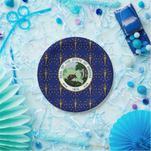 Hoosier Flag & Seal, Flag of Indiana Paper Plates