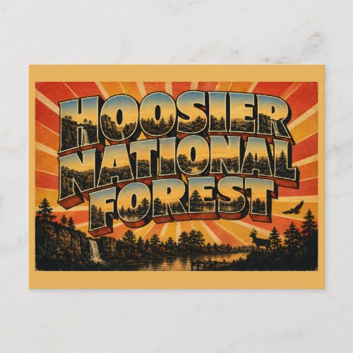 Hoosier National Forest Indiana Canyon Lakes Art Postcard