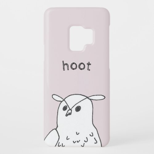 Hoot Cute Pink Owl Case_Mate Samsung Galaxy S9 Case