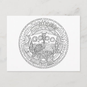 Hoot Hollow Color It In Postcard