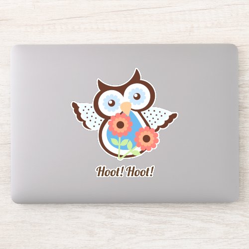 Hoot Hoot! Adorable spring owl floral Sticker