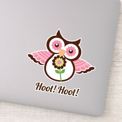 Hoot Hoot Adorable spring owl floral Sticker