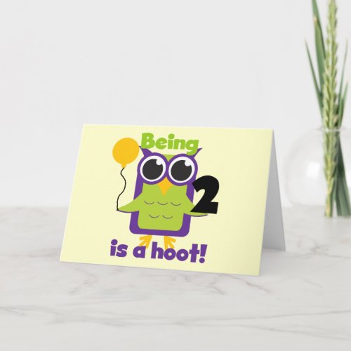 Hoot Owl 2nd Birthday T shirts and Gifts Card