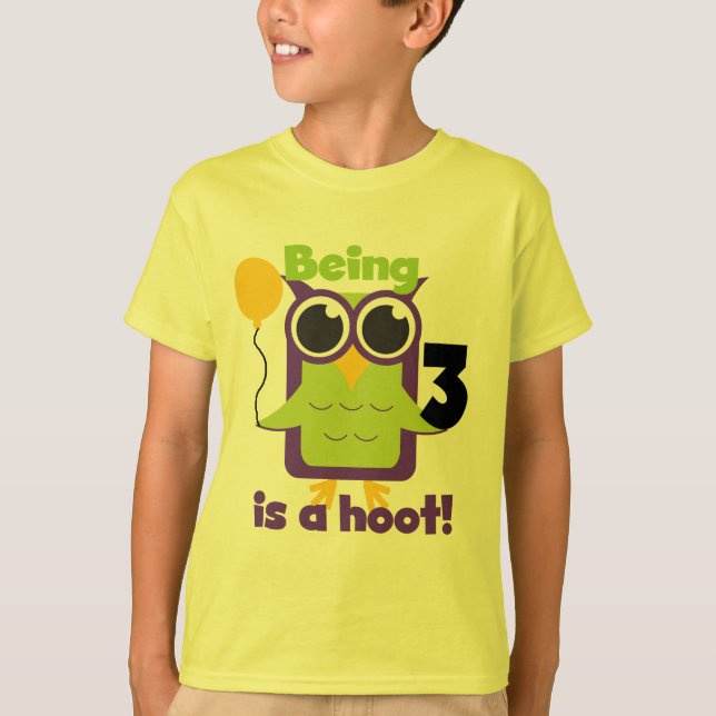 Hoot Owl 3rd Birthday T-shirts and Gifts (Front)