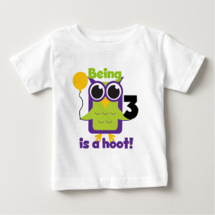 Hoot Owl 3rd Birthday T-shirts and Gifts