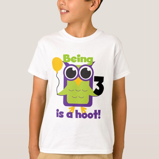 Hoot Owl 3rd Birthday T-shirts and Gifts (Front)