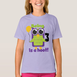 Hoot Owl 3rd Birthday T-shirts and Gifts
