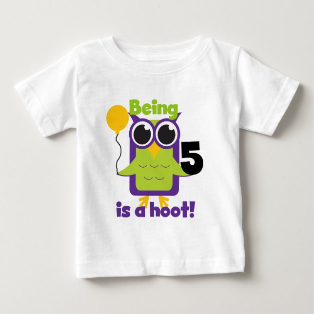 Hoot Owl 5th Birthday T-shirts and Gifts (Front)
