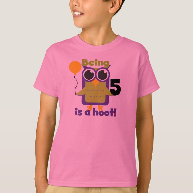 Hoot Owl 5th Birthday T-shirts and Gifts (Front)