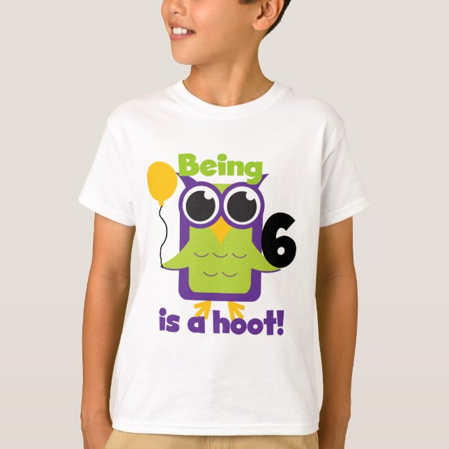 Hoot Owl 6th Birthday T-shirts and Gifts (Front)