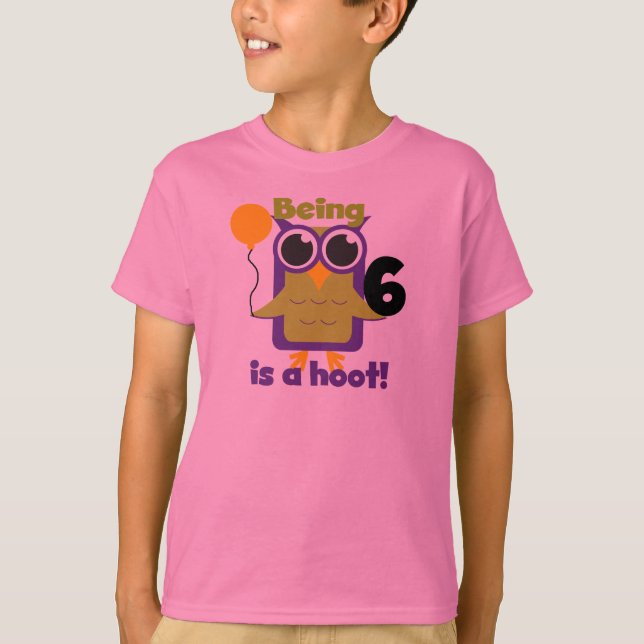Hoot Owl 6th Birthday T-shirts and Gifts (Front)