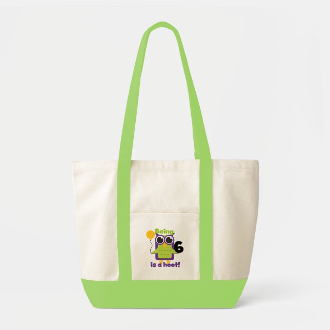 Hoot Owl 6th Birthday T-shirts and Gifts Tote Bag (Front)