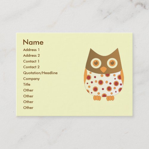Hoot Owl Business Card Templates
