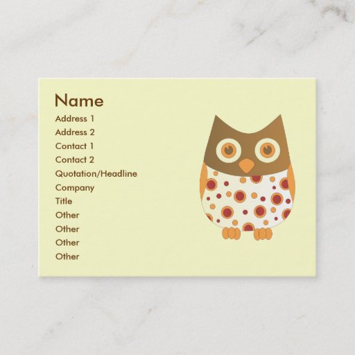 Customizable Hoot Owl Business Card Templates