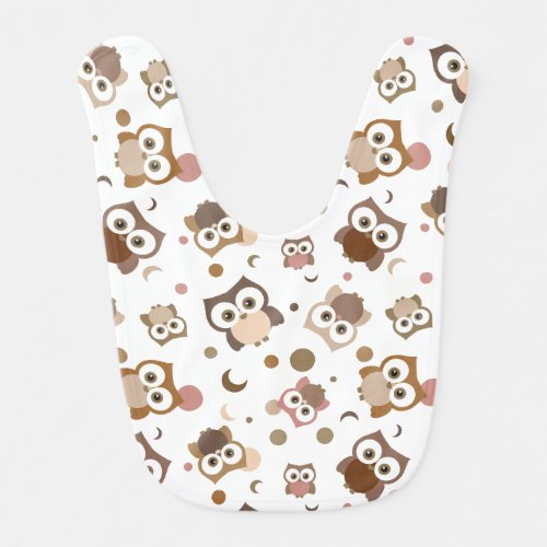 Hoot Owl Cute Brown Design  Baby Bib