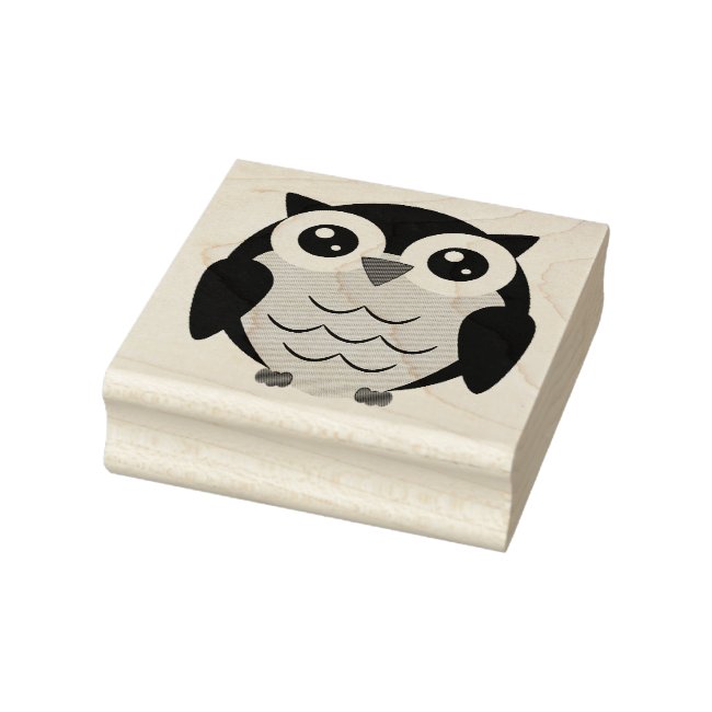 Hoot Owl Design Wooden Stamp