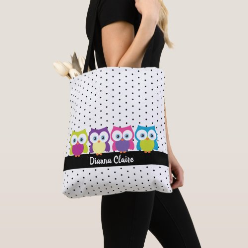 Hoot Owl Polka Dot Design Pattern  Tote Bag