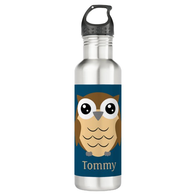 Hoot Owls Design Water Bottle