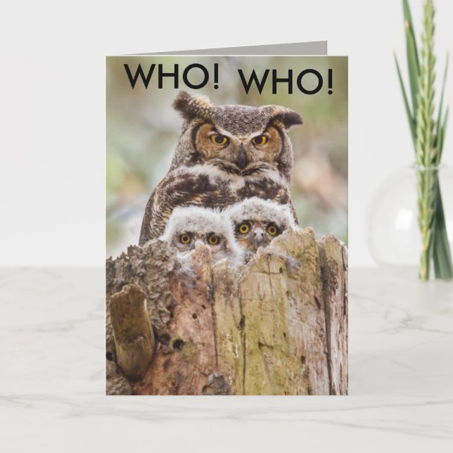Hoot Owls Fathers Day Card (Front)