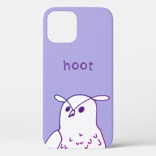 Hoot Purple Bird Art Woodland Cute Owl iPhone 12 Case