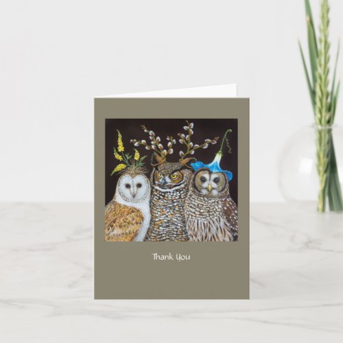 Hootenanny Time thank you note card